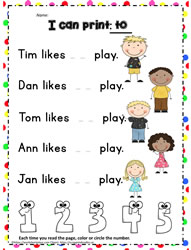 Print the sight word to